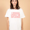 Camiseta de malha off-white estampada AMP Woman Under The Influence