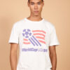 Camiseta de malha off-white estampada AMP World Cup 94