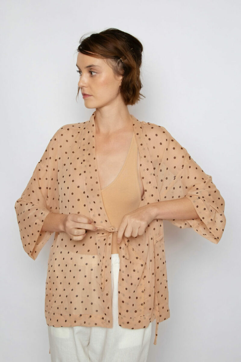 Kimono AMP Bege Bolinhas - Imagem 2