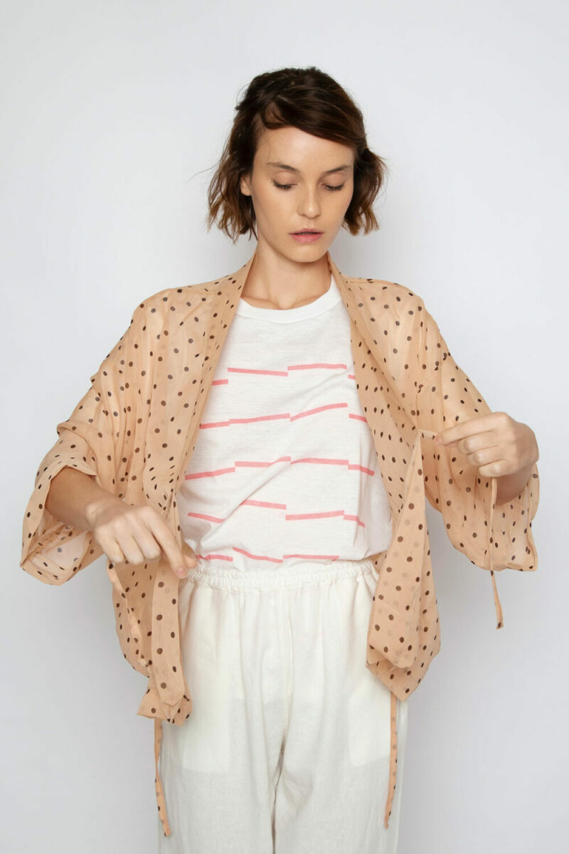 Kimono AMP Bege Bolinhas - Imagem 4