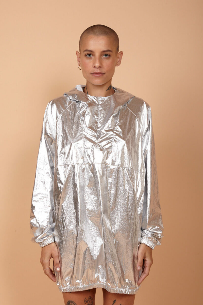 Jaqueta Prata Metalico AMP A Mulher Do Padre Loja On-line