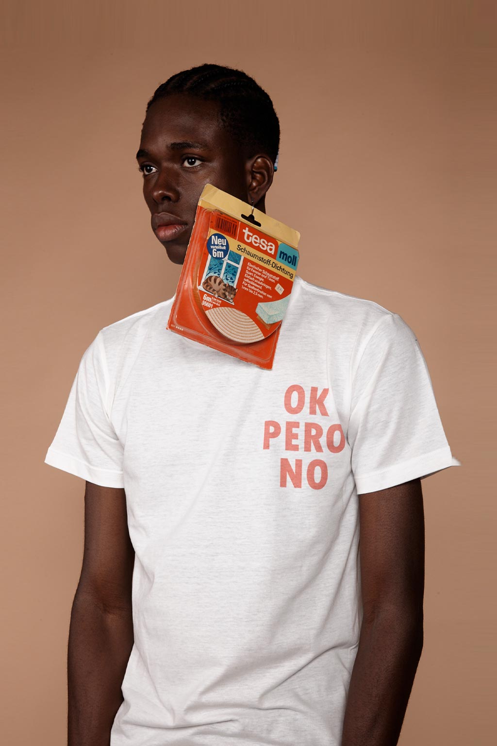 Camiseta de malha off-white estampada Ok Pero No