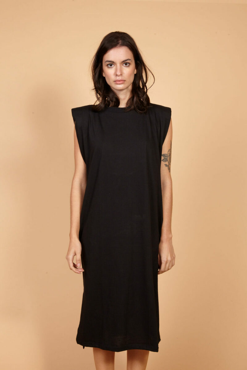 Vestido AMP Ombreira Midi Preto