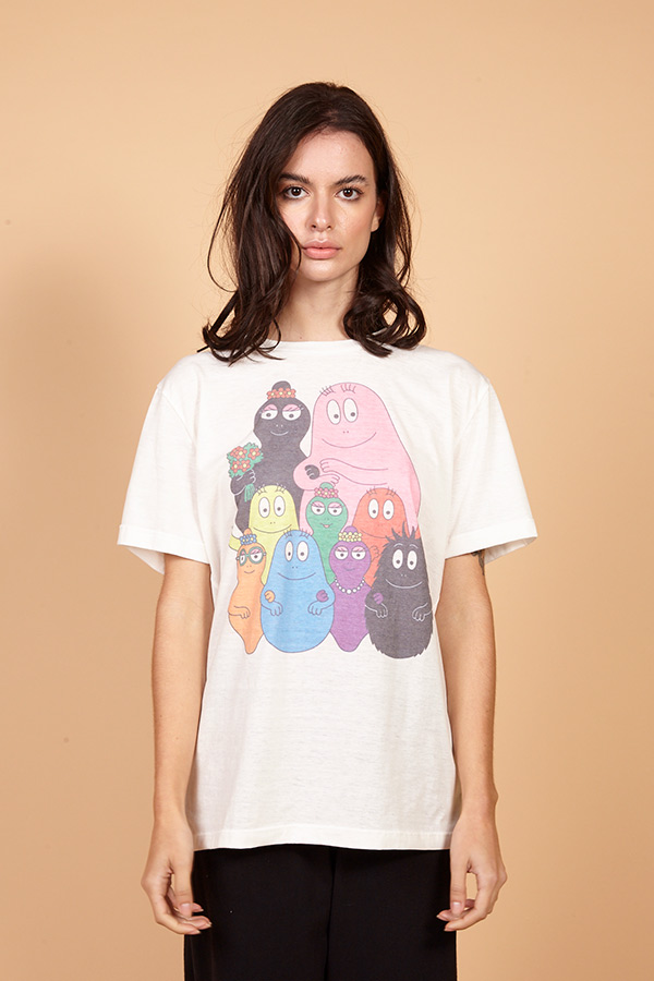 Camiseta de malha off-white estampada AMP Barbapapa