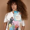 Camiseta de malha off-white estampada AMP Barbapapa