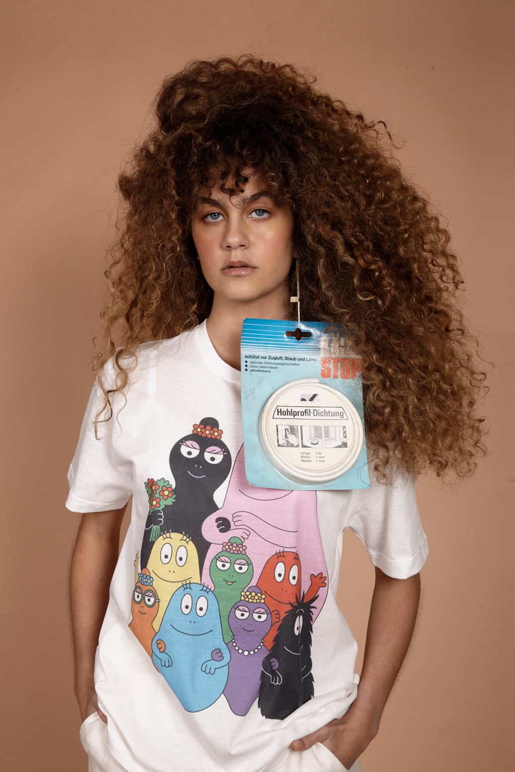 Camiseta de malha off-white estampada AMP Barbapapa
