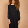 Vestido AMP Ombreira de manga longa preto