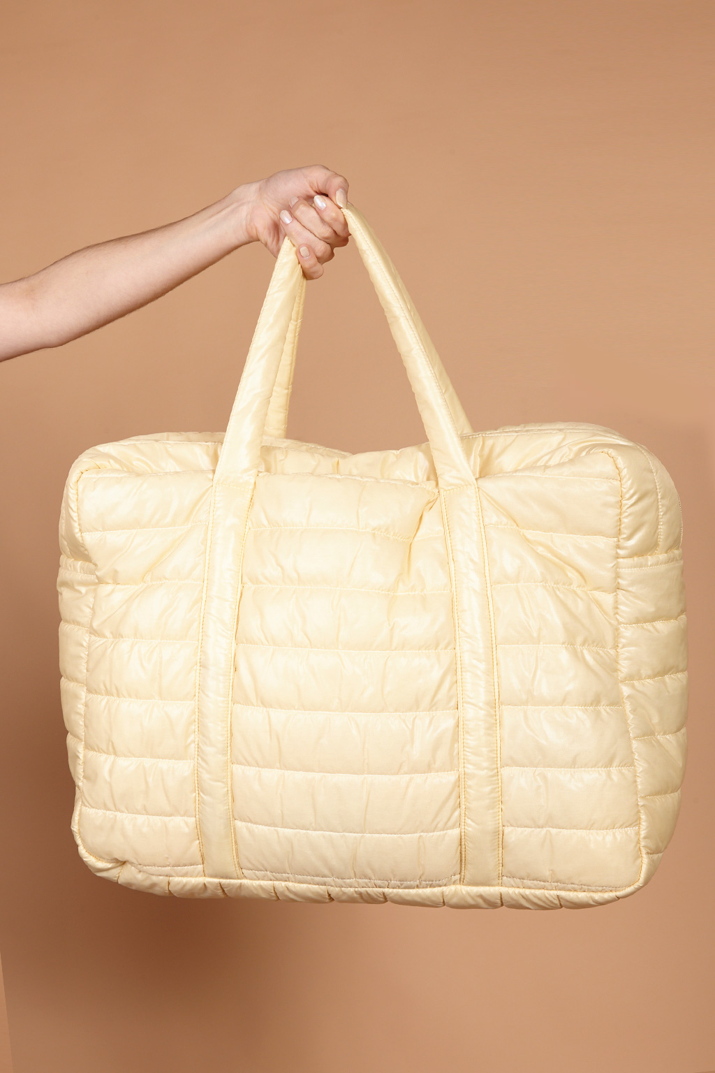 Bolsa de viagem matelassê de nylon puffer