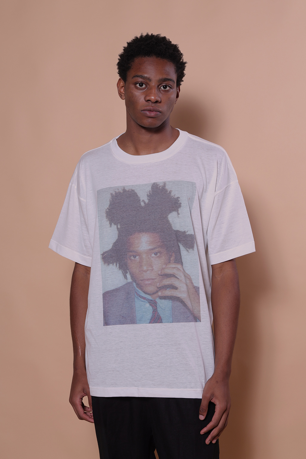 Camiseta oversize estampada Basquiat