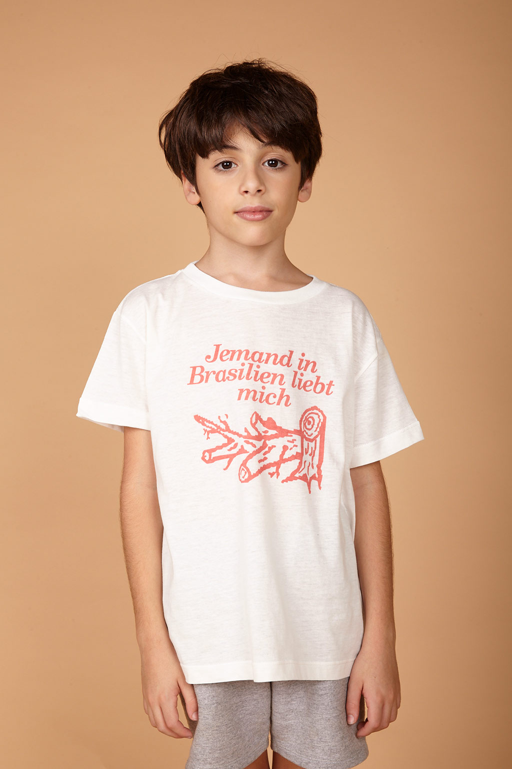 Camiseta Infantil de turismo Desmatamento em malha estampada