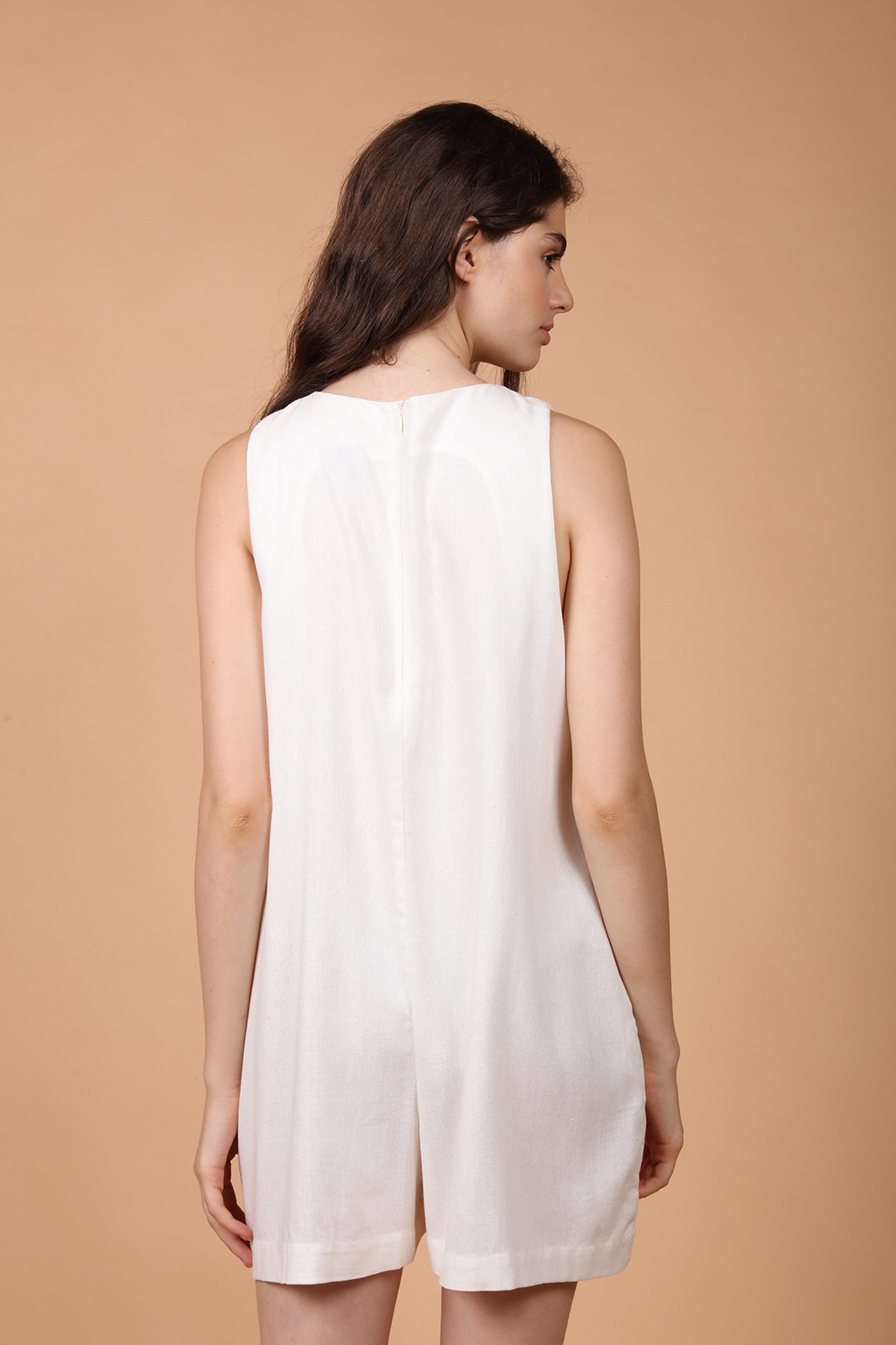 Macaquinho amplo de linho off-white
