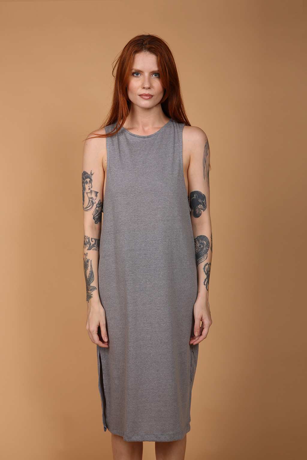 Vestido regatão cinza