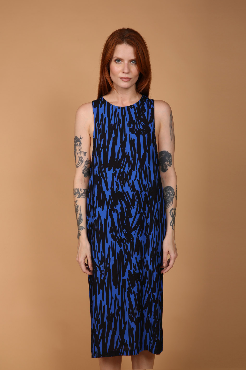 Vestido Regatão Estampado Azul Espatulado Compre Loja Amp
