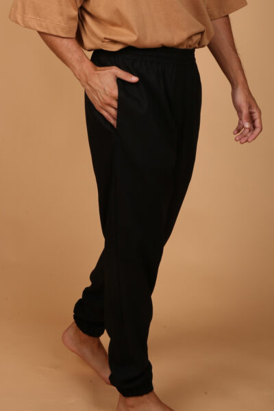 Calça jogger de linho preta