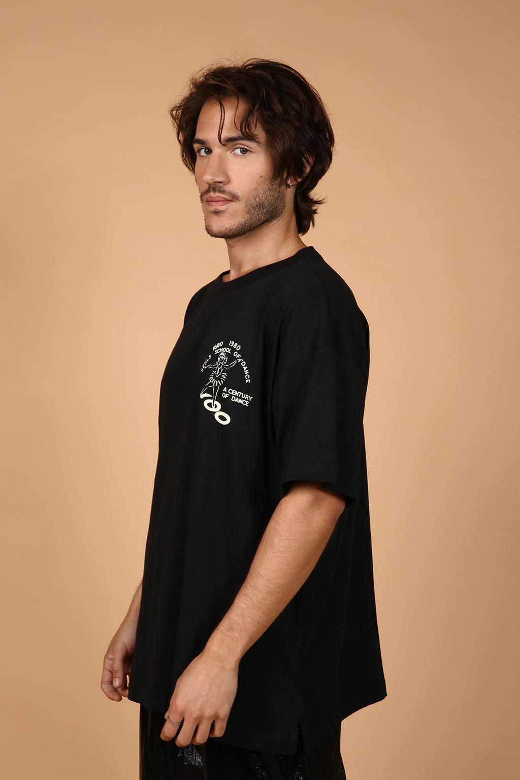 camiseta oversize preta