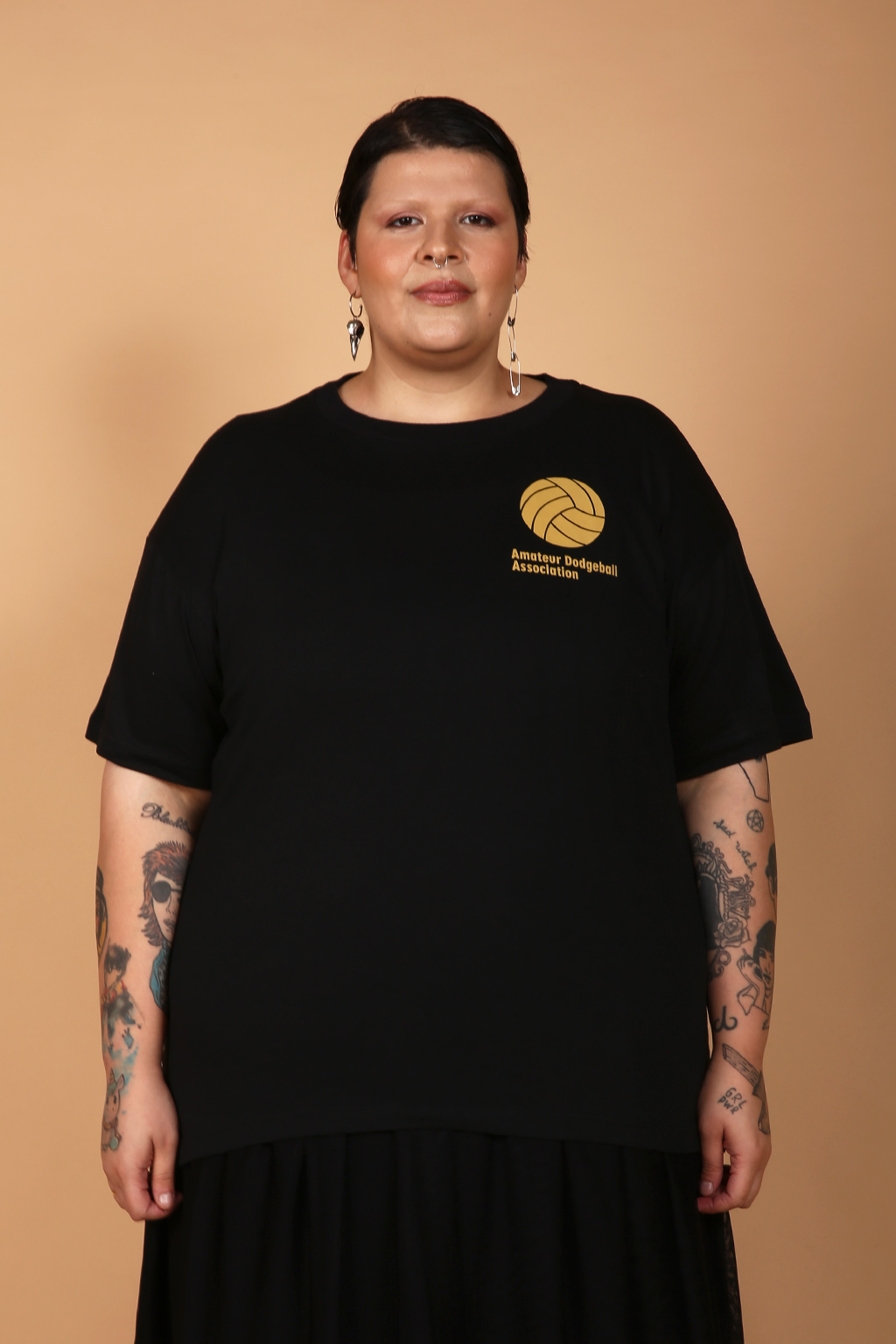 Camiseta oversize cinza estampada Dodgeball