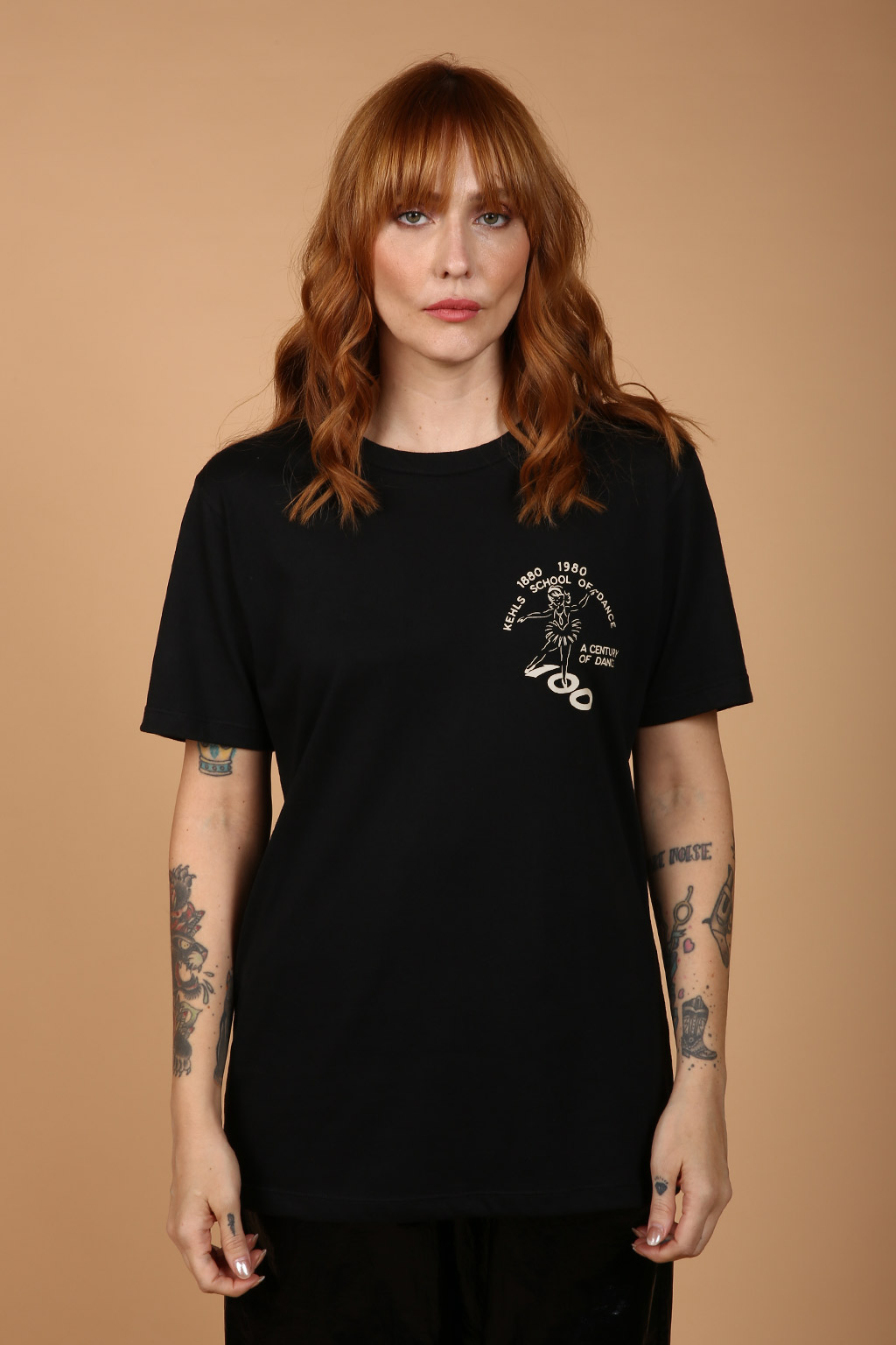 Camiseta preta estampada Bailarina