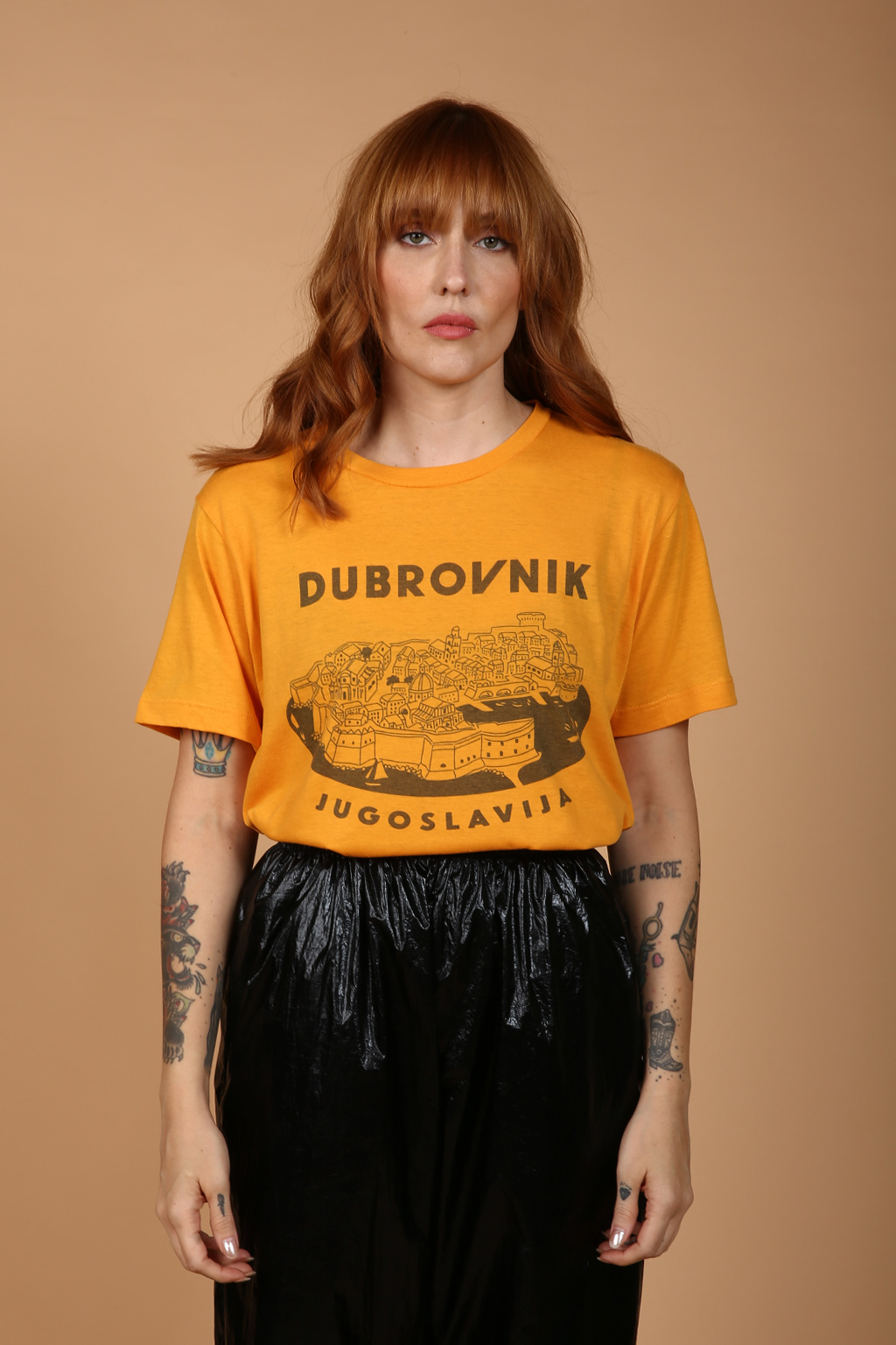 Camiseta amarela estampada Dubrovnik