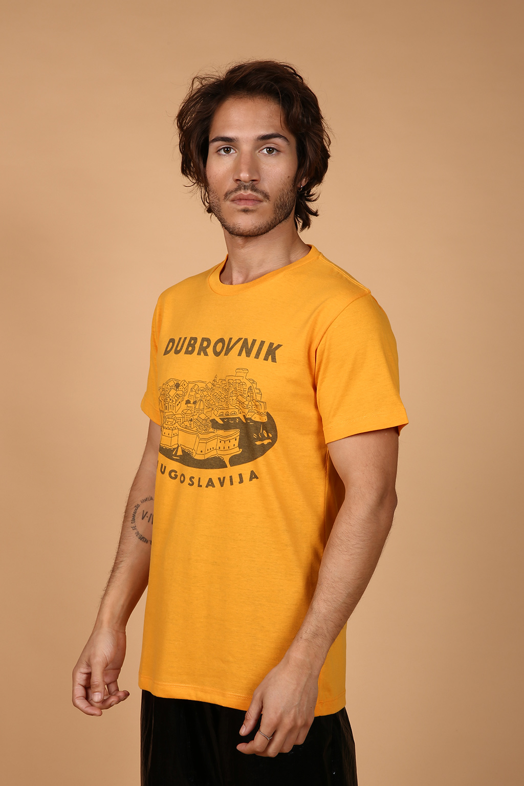 Camiseta amarela estampada Dubrovnik