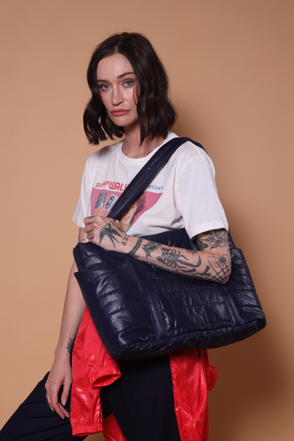 Bolsa puffer 2 bolsos azul