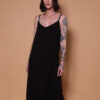 Vestido longo de alcinha preto