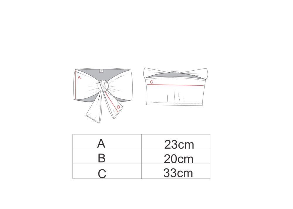 Tabela de medidas para o top amarração linho AMP