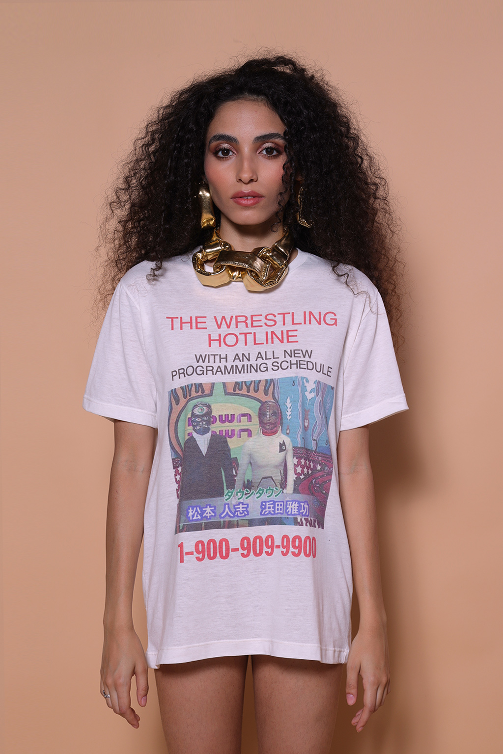 Camiseta estampada Wrestling Hotline