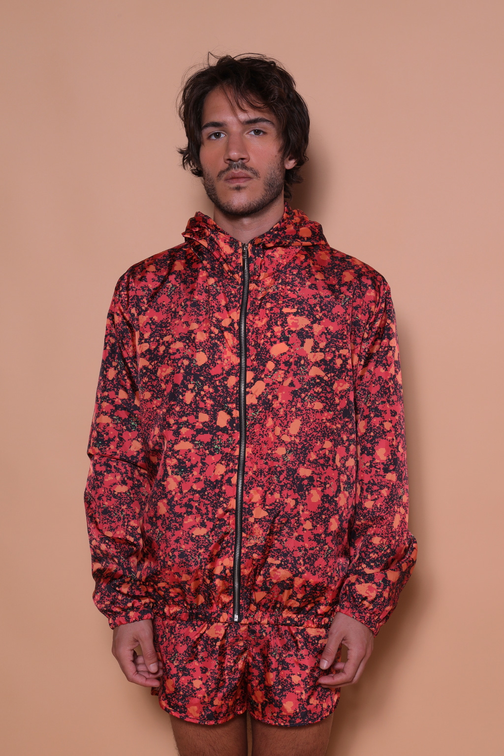 Jaqueta nylon estampada Pedras