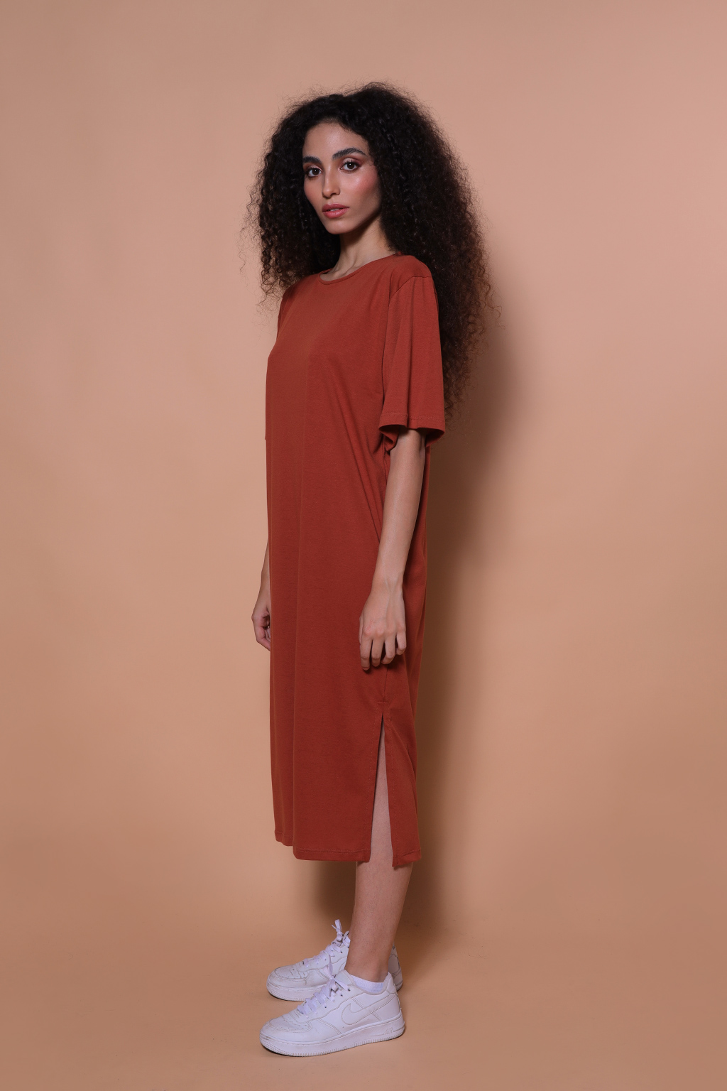 Vestido Com Camiseta Vestido Camiseta Plus Estructurado Evasé