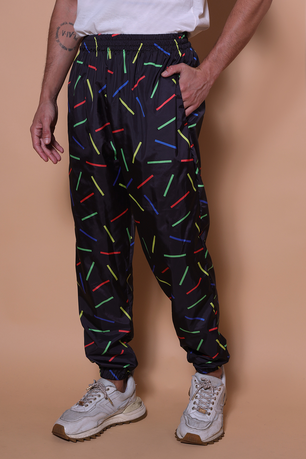 Calça jogger estampada nylon Palitos