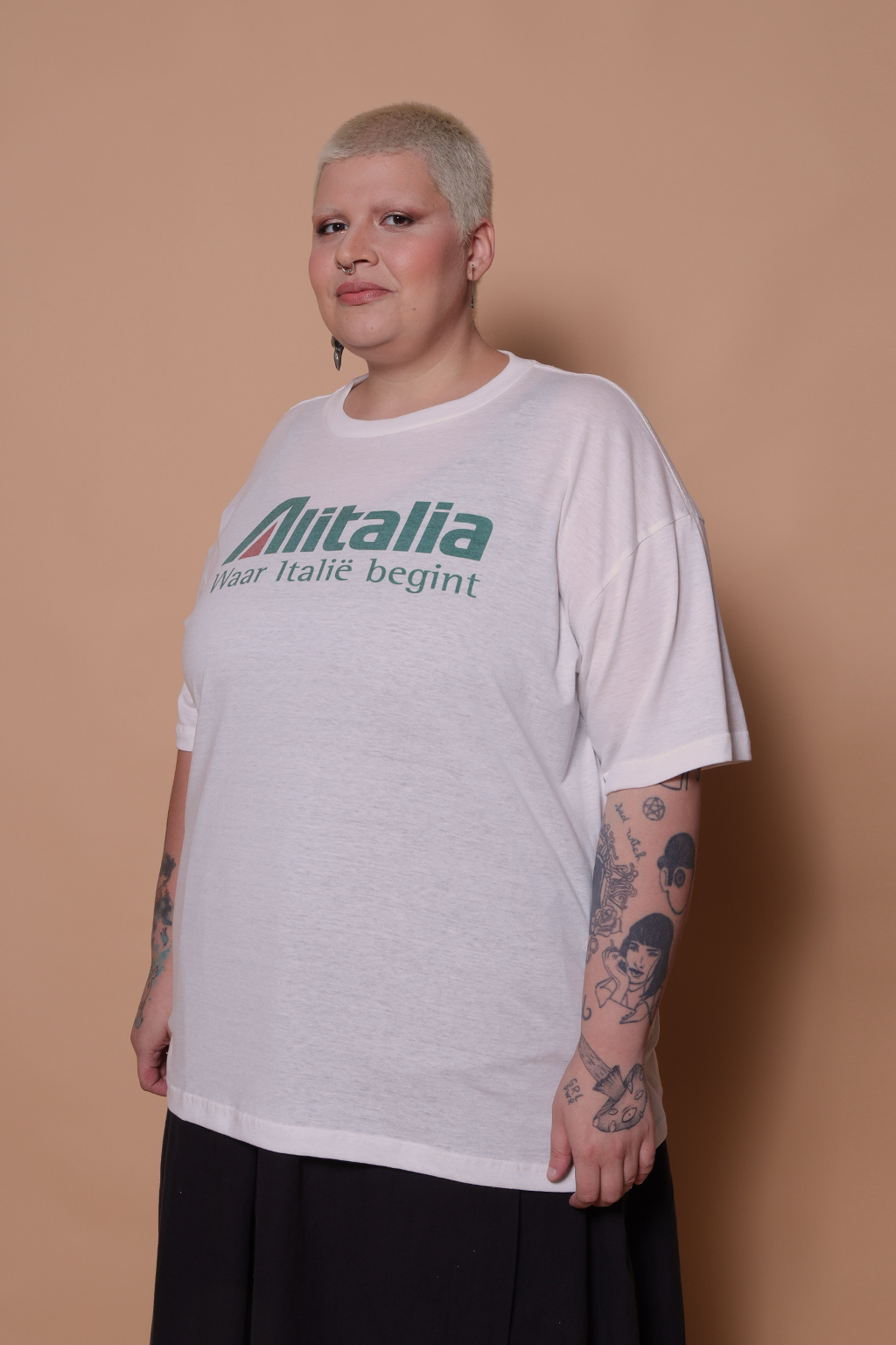 Camiseta oversize estampada Alitalia