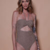 Body de lurex carnaval nude