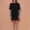 Vestido camisa preto em gaze