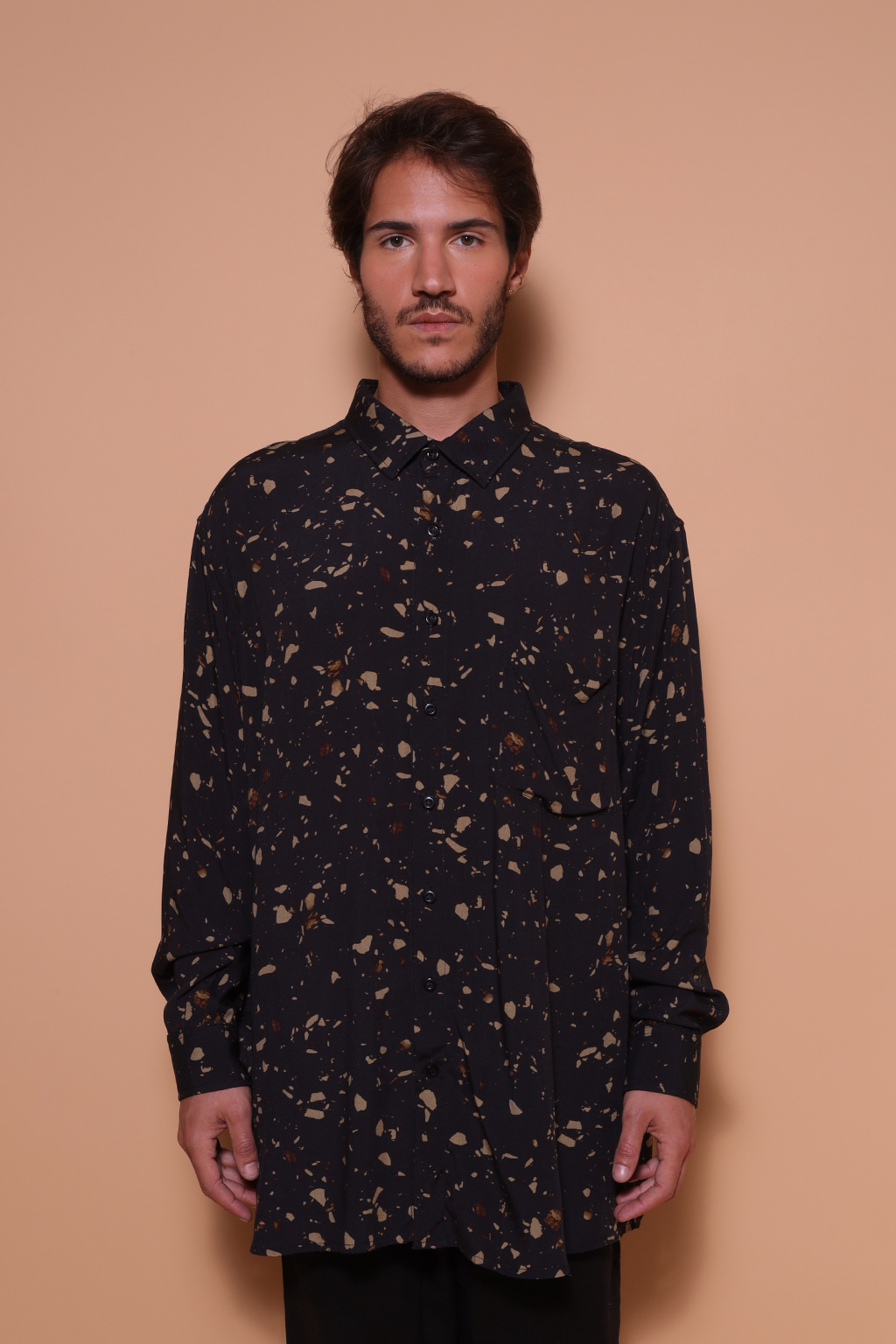 Camisa manga longa estampada Mármore