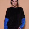 Moletom oversize plush preto Recortes azul