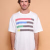 Camiseta oversize estampada Setas Coloridas