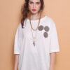 Camiseta oversize estampada Bolas Pretas