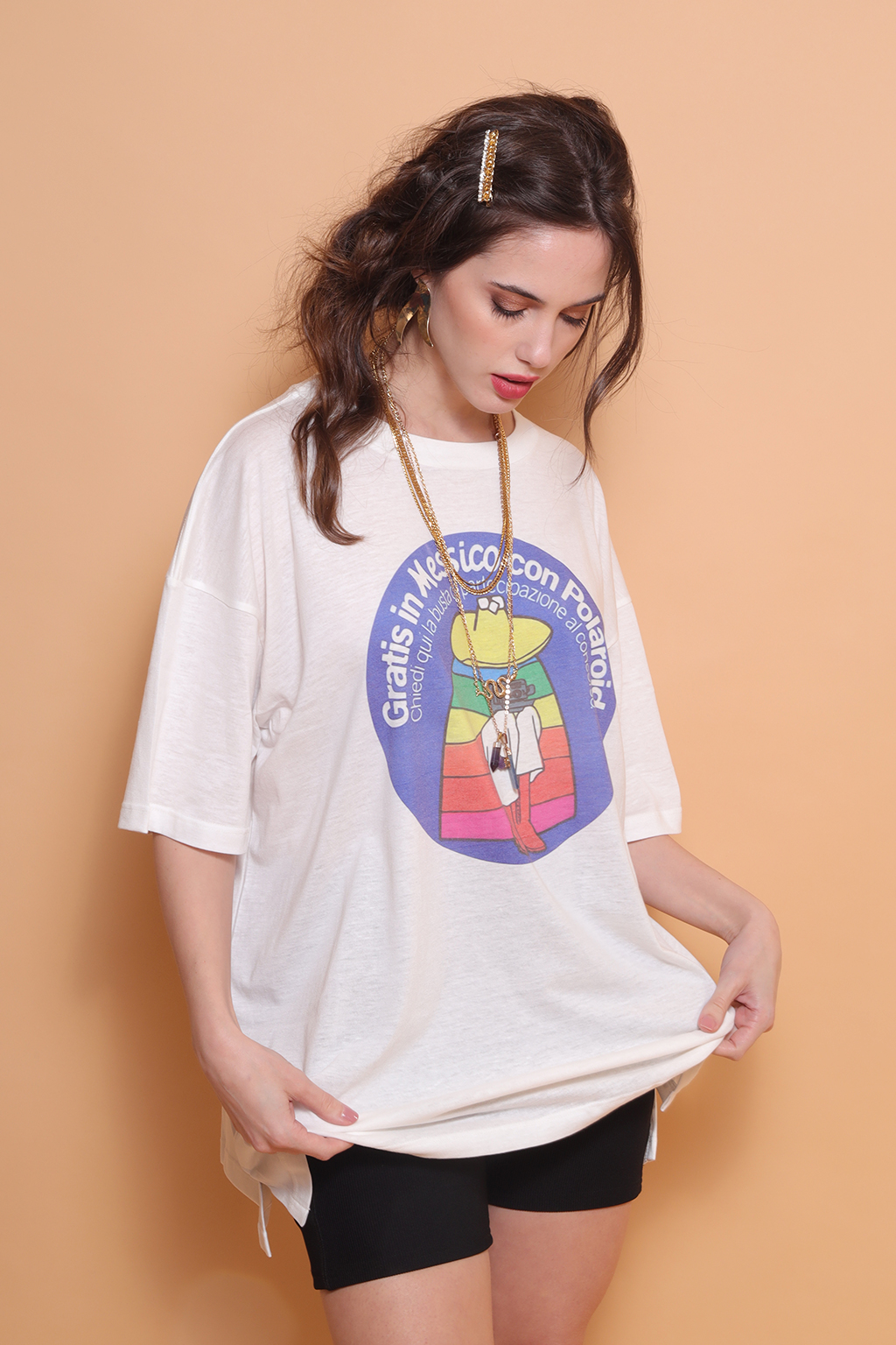 Camiseta oversize estampada Polaroid México