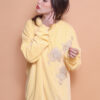 Blusão oversize plush amarelo Flores