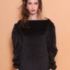 Blusa veludo manga bufante preta