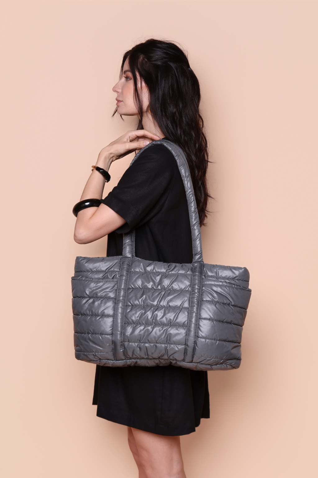 Bolsa AMP Puffer 2 Bolsos Cinza