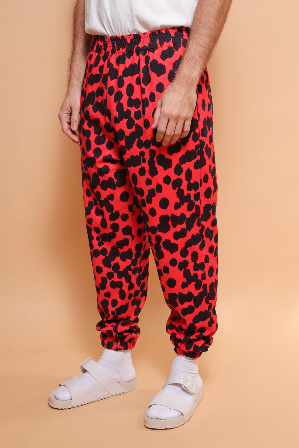 Calça jogger moletom estampada Onça
