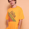 Camiseta oversize amarela estampada Fanta