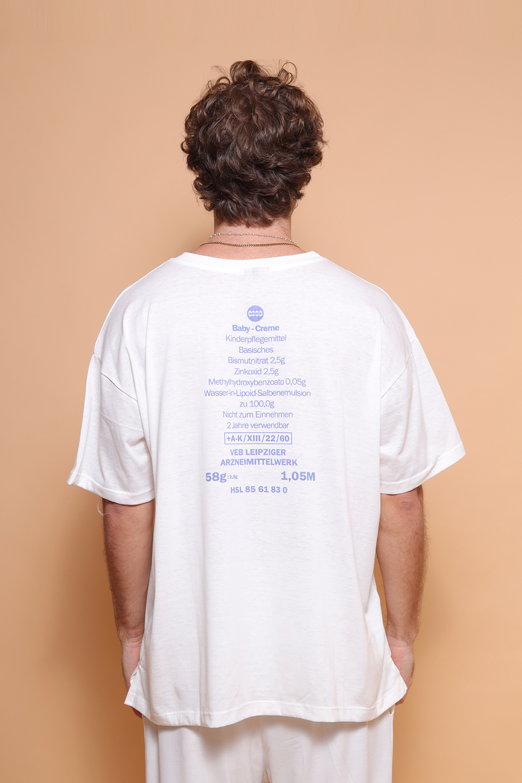 Camiseta oversize estampada Baby Creme