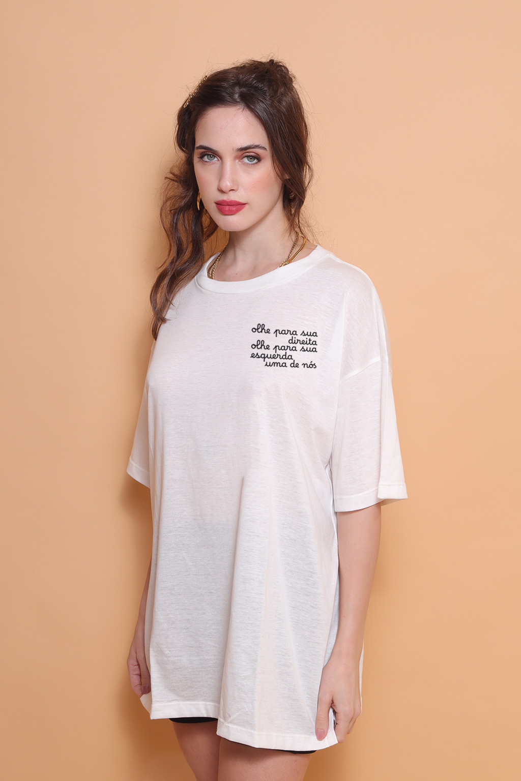 Camiseta oversize estampada Uma de Nós