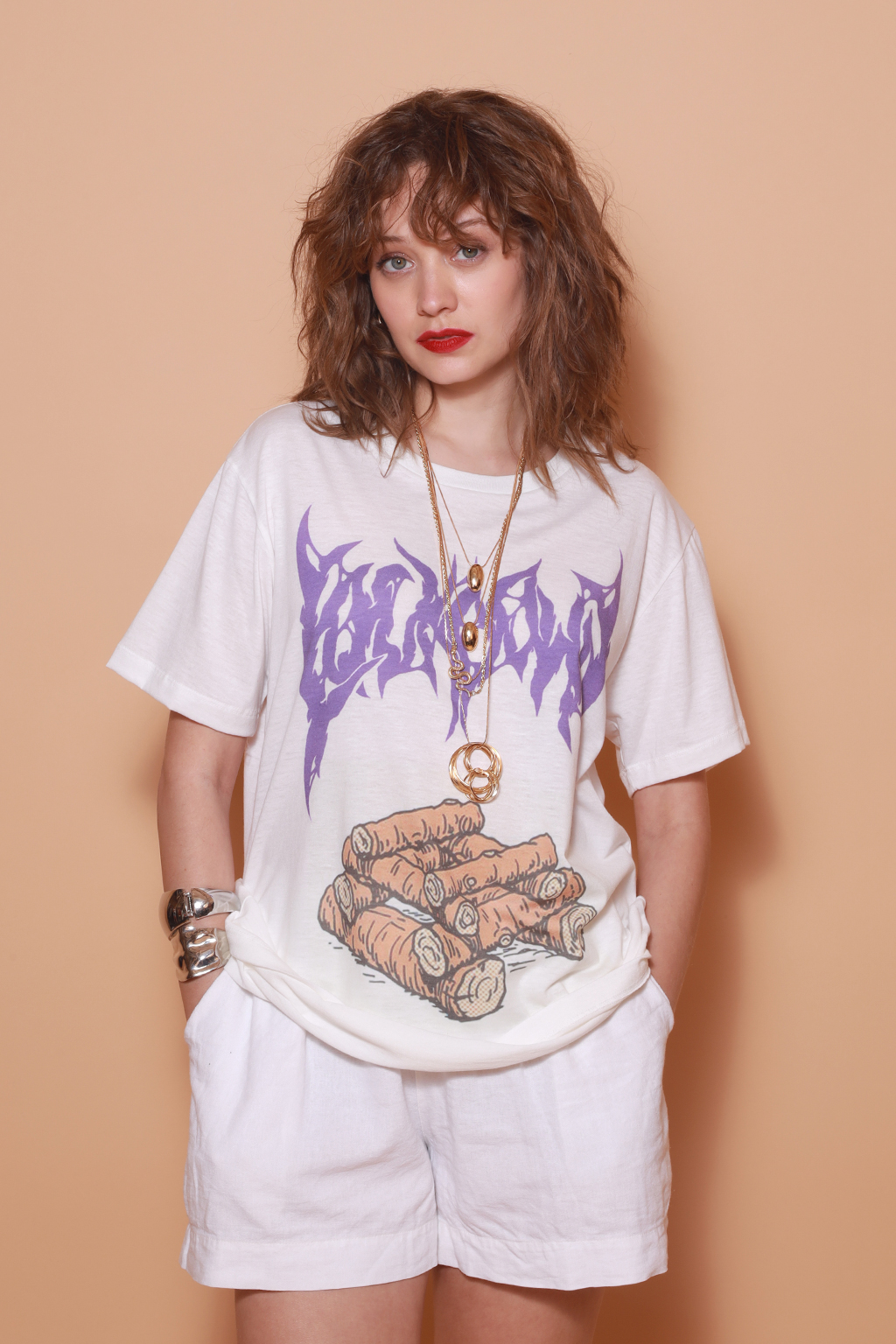 Camiseta oversize estampada Fogueira