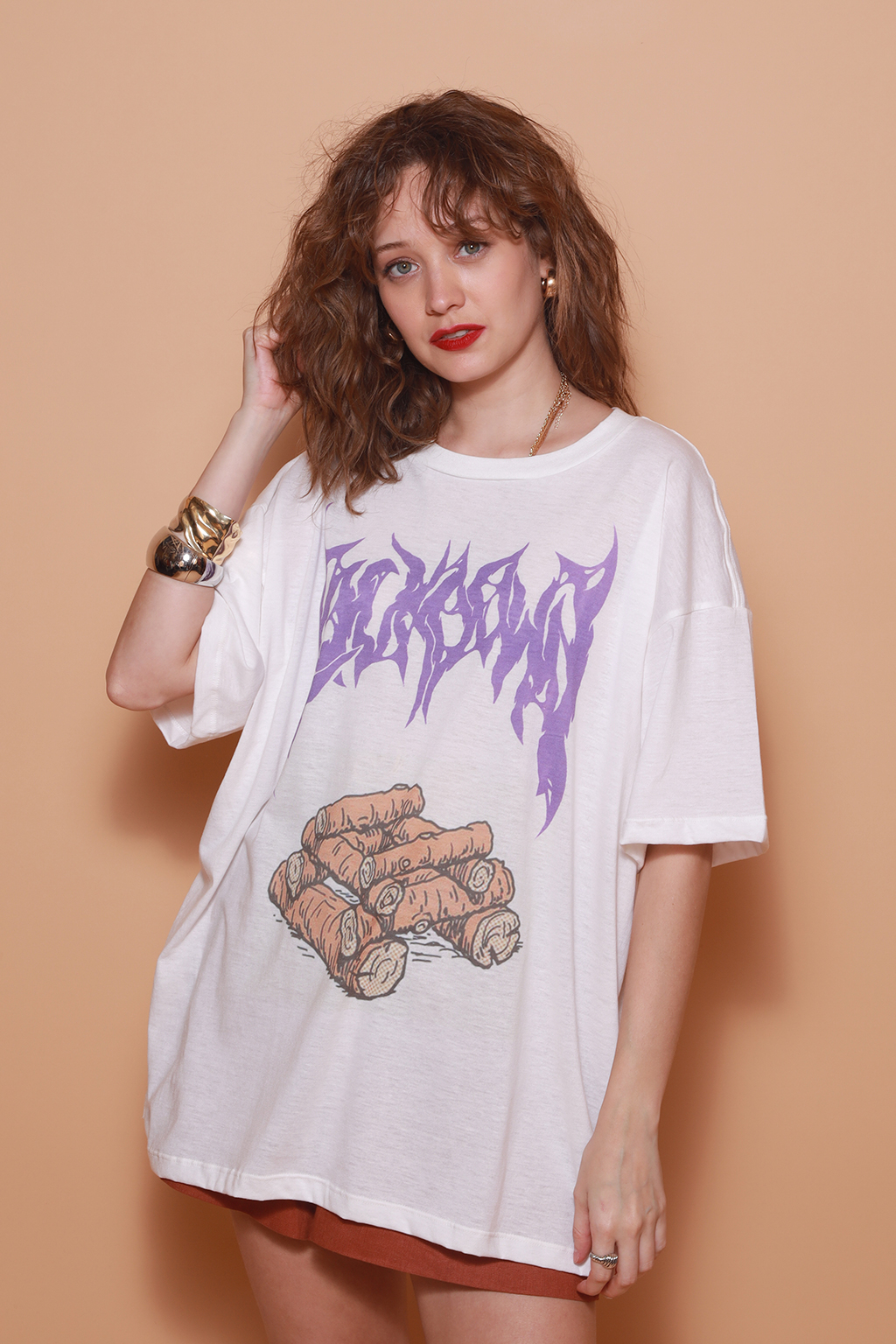 Camiseta oversize estampada Fogueira