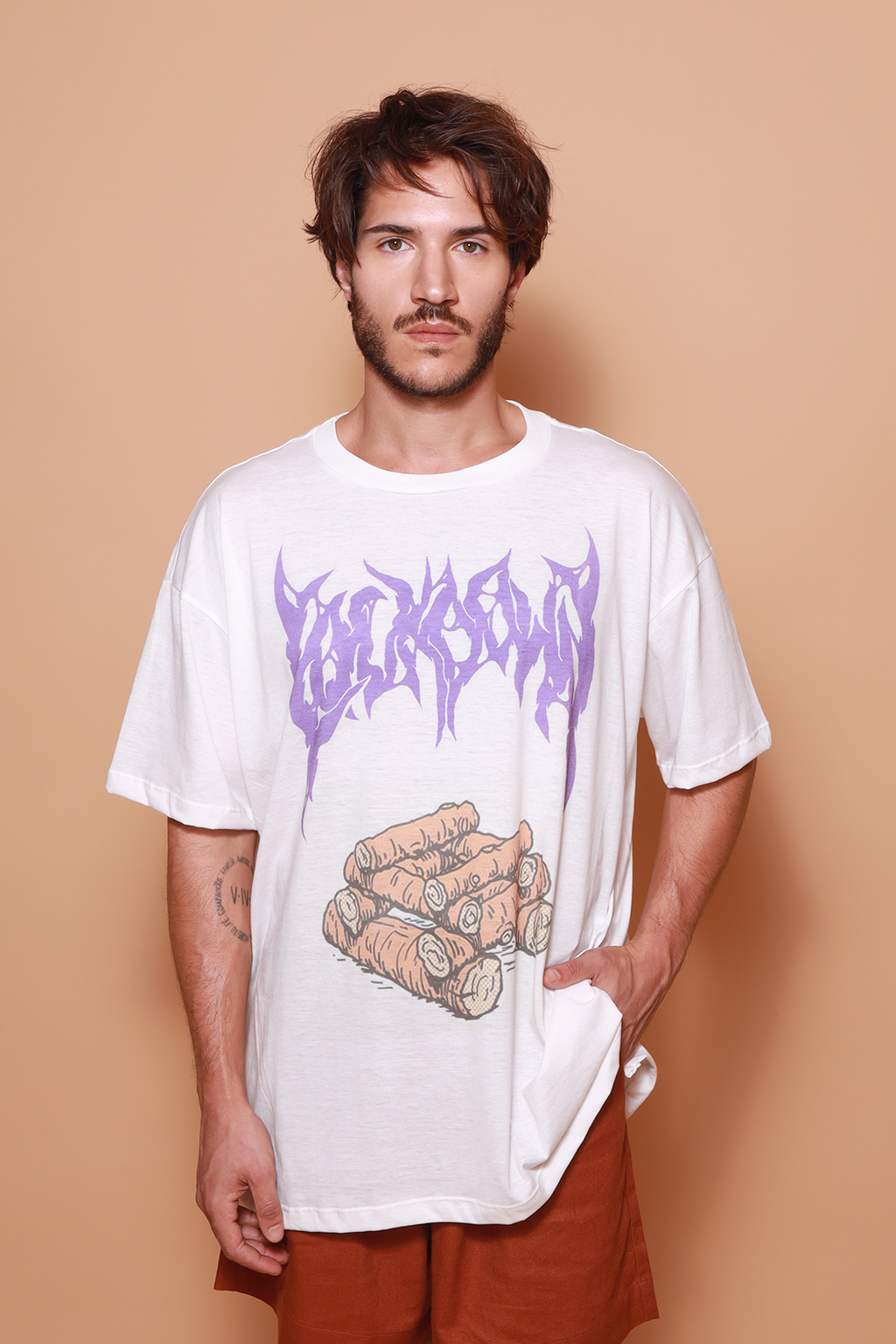 Camiseta oversize estampada Fogueira