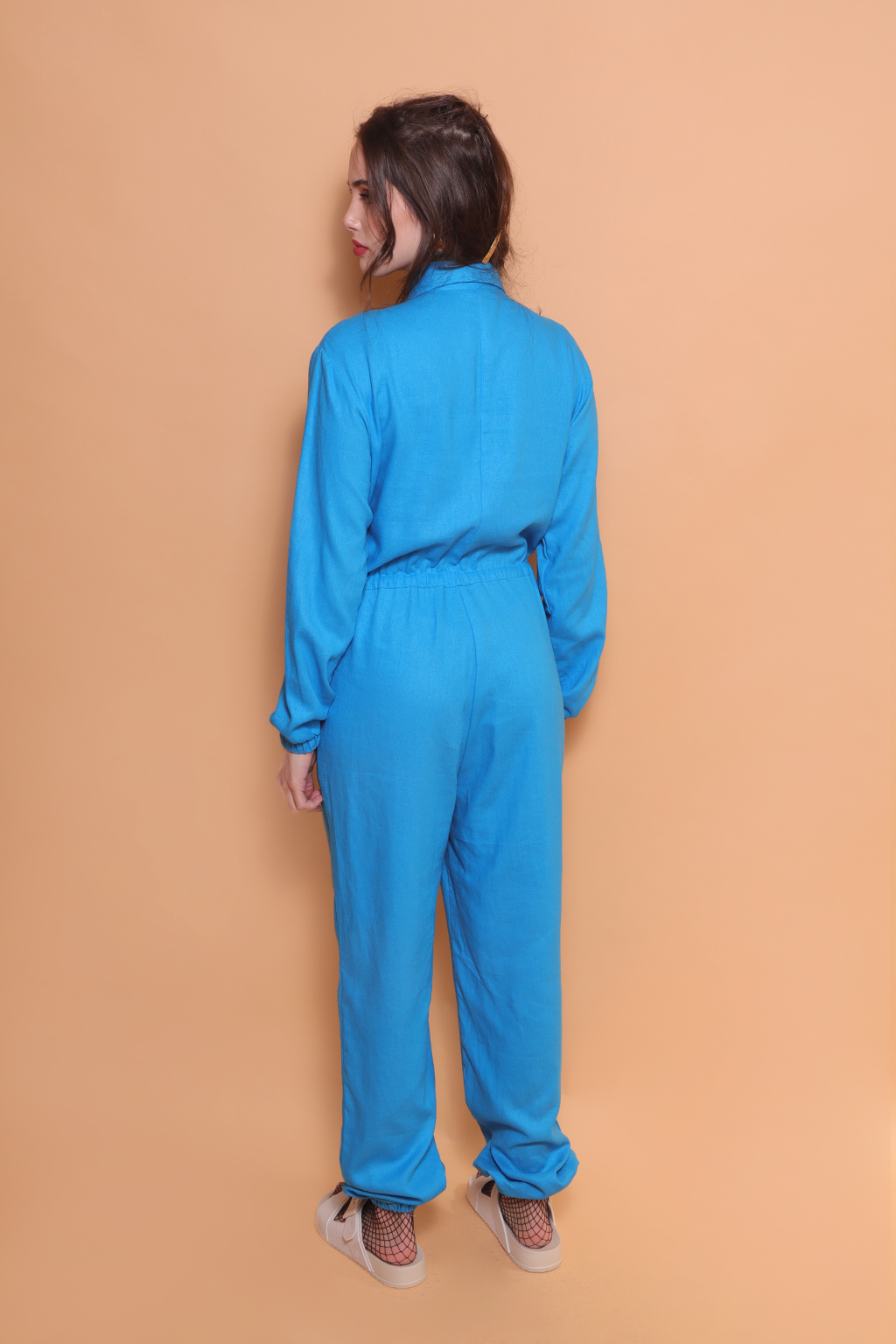 Macacão linho manga longa azul Tokyo Toilet