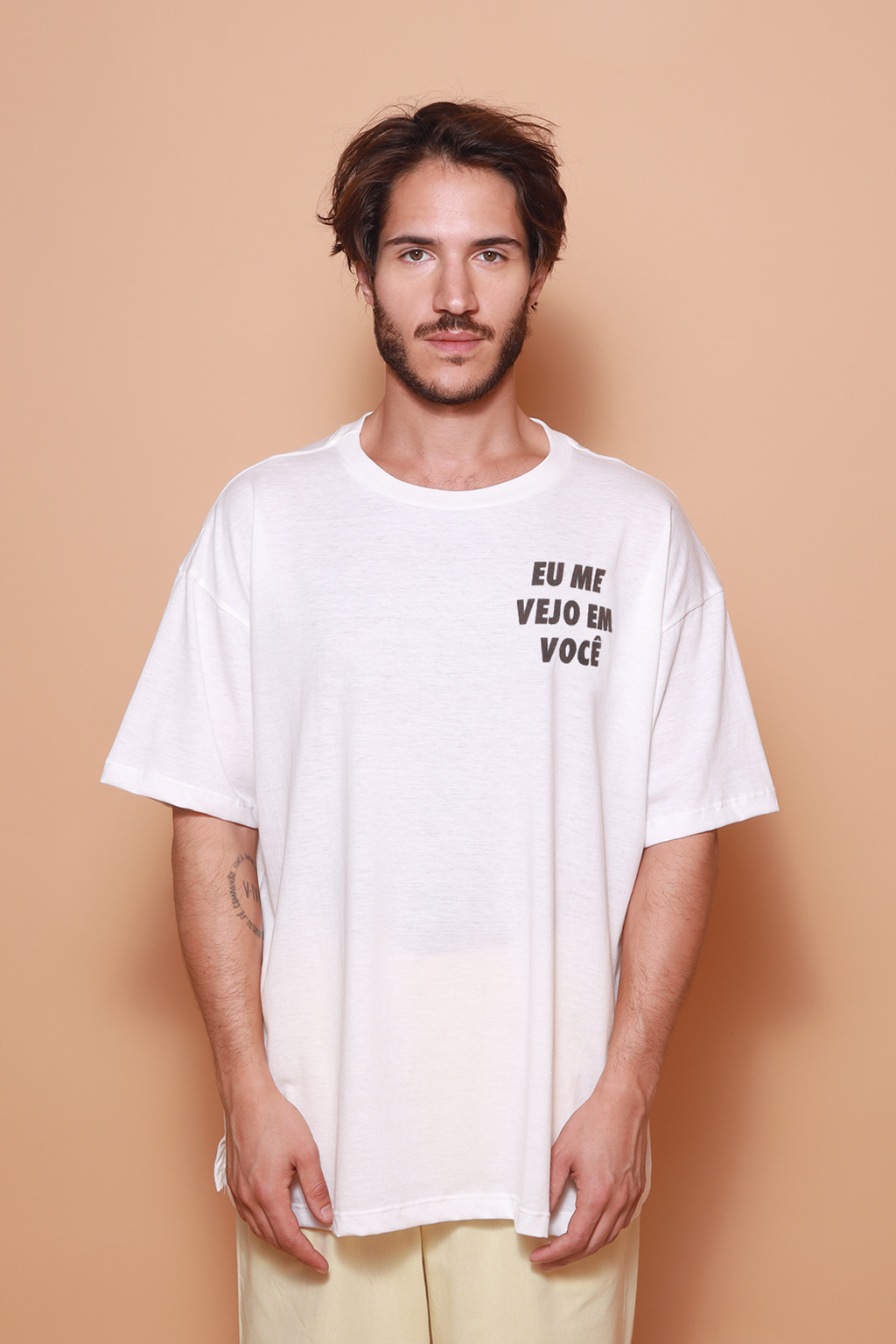 Camiseta oversize estampada Eu me vejo em você